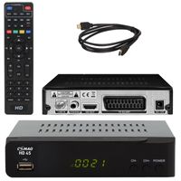 COMAG HD 45 digitaler HD SAT Receiver (HDTV, DVB-S2, HDMI, 1080p, SCART, USB Mediaplayer, Full HD, Astra vorinstalliert) - schwarz