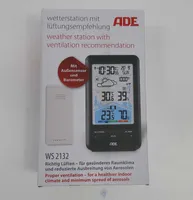 ADE Wetterstation WS 2132 Thermometer Uhr Wecker Temperatur Luftfeuchtigkeit