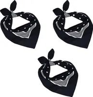 Betz 3er Pack Nickituch Bandana Richtfesttuch Halstuch klassisches Punktemuster Größe 55 x 55cm 100% Baumwolle Farben: rot, marine und schwarz - blau Farbe - schwarz-blau
