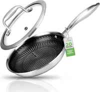 NutriChef Pfanne Induktion, Edelstahlpfanne Unbeschichtet – Stainless Steel Pan – Bratpfanne Induktion 20,3cm Antihaftbeschichtet & Kratzfest