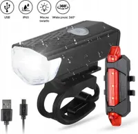 Bicykel Svetelný Výkonný Set Predné Zadné Led Usb