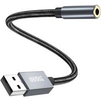 AdroitGoods Usb-A zu 3.5mm Aux Audio Adapter - Externe USB (3D) Soundkarte - Soundkarte - Usb 5.1