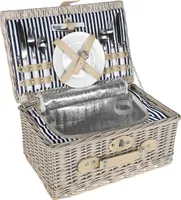 Picknickkorb geflochtene Weide shabby style 2 Personen Isofach - beige