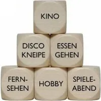 "Was machen wir?" Holzwürfel 30 mm Entscheidungswürfel - 4146