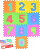 Różowa mata do układania puzzli "Puzzlestar 123" z cyframi - 10 elementów