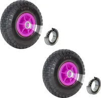 2x Sackkarrenrad 260x85mm 3.00-4 Bollerwagenrad Luftrad Ersatzrad Nabenlänge 60mm Kugellager