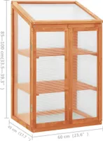 vidaXL Gewächshaus 60x45x100 cm Tannenholz