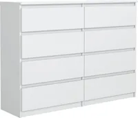 meble masztalerz Kommode Weiß Matt 8 Schubladen 120 cm - Sideboard für Wohnzimmer - H: 101,5 cm