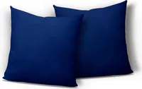 2er Set Kissenbezug Kissenhülle Kopfkissenhülle 80x80cm navy blau Uni Microfaser