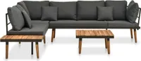vidaXL 4-tlg. Garten-Lounge-Set mit Auflagen Massivholz Akazie