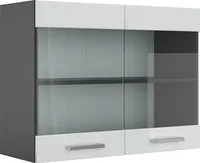 Vicco Küchenglasschrank R-Line, 80 cm, Weiß Hochglanz/Anthrazit