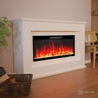 Glow Fire Elektrokamin 'Rhea' | LED Standkamin in weiß mit Heizung (1500 W) | HxBxT:  97x158x33 cm