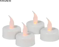 VIVanco™LED Teelichter Tischleuchte, mit Kerzenflackereffekt, warmes gelb-orangenes Licht, 4 Stück