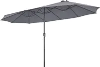 COSTWAY dvojitý slunečník 470x280cm, slunečník s UV ochranou a ruční kličkou, zahradní slunečník, slunečník na terasu, tržní slunečník na zahradu, terasu a k bazénu