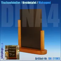 Tischaufsteller mit Kreidetafel DIN A4 Mahagoni (6 Stück)
