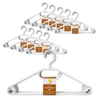 Kunststoff Kleiderbügel mit Hosenstange - weiß / 100er Pack - Bügel für Jacken Hemanden Blusen mit Kawatten und Gürtel Halter