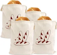 SGEBEST 4x Brotkörbe, Brotbeutel Leinen, BrottüTen, Brotbeutel Aufbewahrung, Brotsack, Brottasche