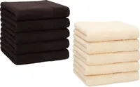 Betz 10 Stück Seiftücher 30x30 cm PREMIUM 100% Baumwolle  Farbe: dunkelbraun und beige