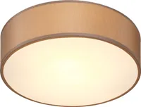 MONZANA® Deckenlampe Stoff Wohnzimmer Schlafzimmer E27 Taupe 30cm Rund 1-Flammig 40W Lampe Flur Küche Deckenstrahler Deckenleuchte Stoffdeckenlampe