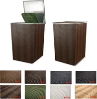 Polyrattan Mülltonnenbox Aufbewahrung Mülltonne Mülltonnenverkleidung Müllbox, Farbe:Braun