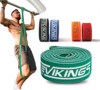 ActiveVikings® Pull-Up Stoff Fitnessband - Perfekt für Muskelaufbau und Crossfit (Medium - Grün - 1 Fitnessband)