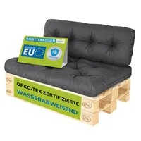 Pillows24 - Polštáře na palety odolné proti vodě a UV záření - SADA 2 ks | polštáře na europalety 120x80 - paletový nábytek - venkovní/venkovní, grafitový