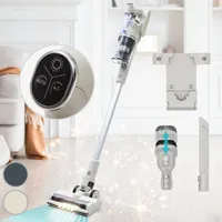 Klarstein Akku Staubsauger Beutellos, Staubsauger Kabellos mit 4-Stufigem E12 EPA-Filter, Akku-Staubsauger für Tierhaare, Teppich & Hartboden, Kabelloser Stab-Staubsauger ohne Beutel mit 180° Saugdüse