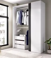 Kleiderschrank Schlern,  141x52h205 cm,  Weiß und Anthrazit