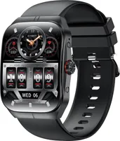 INF Smartwatch mit Herzfrequenz-, Blutdruck- und Blutsauerstoffmessung Schwarz