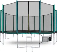 Aga SPORT PRO Trampolína 500 cm Tmavě zelená + ochranná síť + žebřík + kapsa na obuv
