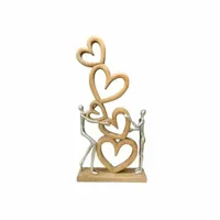 Standdeko - Herzsilhouetten mit Figuren - ca. 31 x 7,5 x 61 cm