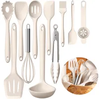 OKWISH Küchenhelfer-Set, 12-teilig, Silikon-Kochutensilien, Kochutensilien-Set, hitzebeständiges Kochgeschirr mit Utensilienhalter, Küchenutensilien