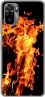 König Design Hülle kompatibel mit Xiaomi Redmi Note 10S Kunststoff Soft Handyhülle - Handy Case Feuer