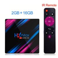 Riff H96 MAX RockChip RK3318 Quad-Core 64bit Cortex-A53 Konsole 4K Ultra HD Android TV Box mit Fernbedienung Android 10 Smart TV 2Gb + 16Gb Schwarz