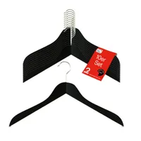 MAWA Holzkleiderbügel, 10er-Set, 45 cm, Schwarz lackiert, -