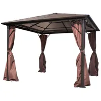 vidaXL Pawilon z zasłonami brązowy aluminium 300 x 300 cm