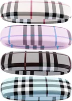 4 Stücke Hardcase Brillenetui, Hartschalen-Brillenetui, Brillenetui Box Tragbare Harte Brillenetui mit Putztuch für Brillen und Sonnenbrillen (4 farben)