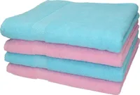 Betz 4 Stück Duschtücher 70x140 cm PALERMO 100% Baumwolle  Farbe: rose und türkis