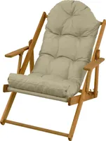 AMPO Sonnenliege aus Holz Gartensessel Gartenliege Holz, Gartenkissen Polsterkissen