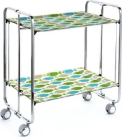DON HIERRO - Servierwagen  BAUHAUS 2 Tabletts mit verchromtem Rahmen