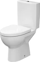 CERSANIT Stand- WC Toilette PARVA 218 -SANKRECHT-  Keramik Komplett Set mit Spülkasten und WC- Sitz Absenkautomatik, Duroplast, Schnellverschluss