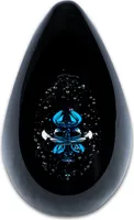 Design Glas Skulptur H15cm Schwarz Blau Kunst Unikat Briefbeschwerer Deko Figur
