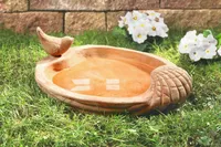 Terracotta-Vogeltränke, Maße 37 x 31 x 6 cm, GH 12 cm