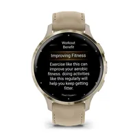 Garmin Garmin Herren Smartwatch Venu 3S mit Lederband Beige 010-02785-55