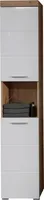 trendteam Bad Hochschrank Amanda Asteiche Melamin/Weiß Hochglanz Tiefzieh 37 x 190 x 31 cm