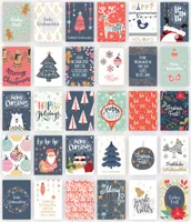 Friendly Fox Weihnachtskarten Set, 30 Weihnachtskarten , A6 Karte Weihnachten, Grußkarten Weihnachten Postkarte