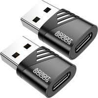 AdroitGoods 2x USB-A auf USB-C Adapter - USB 3.1 - Konverter - Aluminium Schwarz
