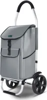 VOUNOT® 2 Räder Einkaufstrolley Klappbar mit 45L Wasserdichter Tasche, Grau