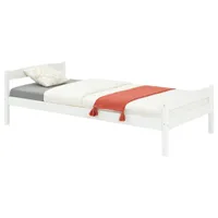 Massivholzbett Einzelbett Kinderbett Gästebett Bett FELIX, 90x190 cm, weiß lackiert