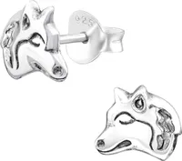 Ohrstecker 925 Sterling Silber mit Wolf